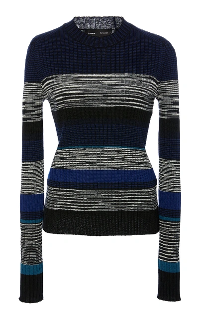 Shop Proenza Schouler Striped And Marled Rib-knit Sweater