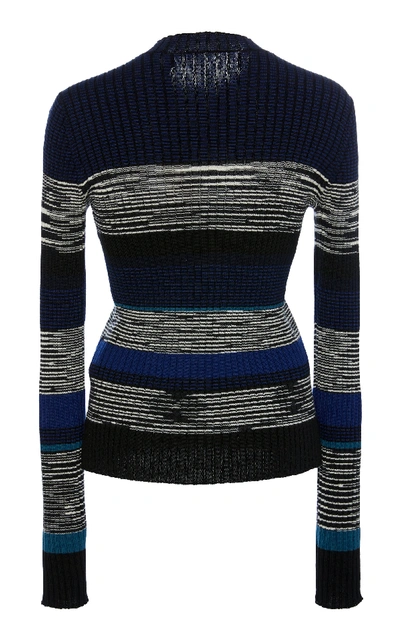 Shop Proenza Schouler Striped And Marled Rib-knit Sweater
