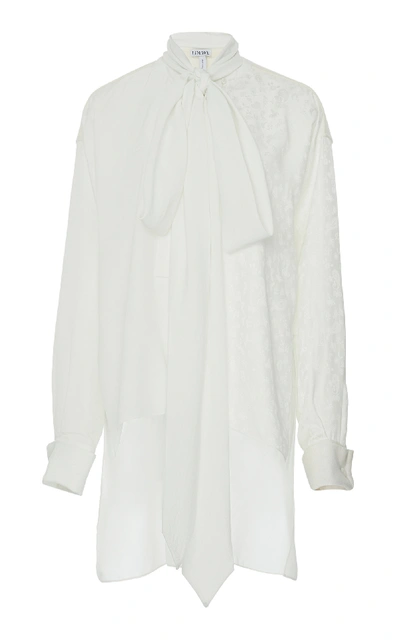 Shop Loewe Lavaliere Tunic Blouse In White