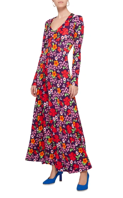 Shop Alexa Chung Floral-print Crepe Maxi Dress