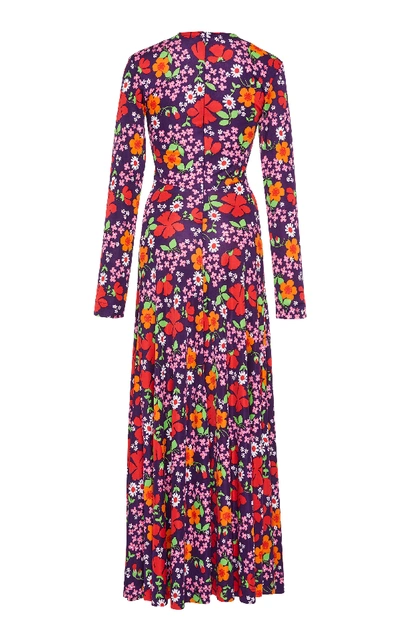 Shop Alexa Chung Floral-print Crepe Maxi Dress