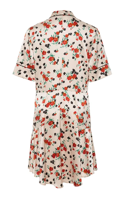 Shop A.l.c Ruthie Button Up Stretch Silk Mini Dress In Floral