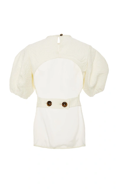 Shop Beaufille Talos Short Sleeve Blouse In White