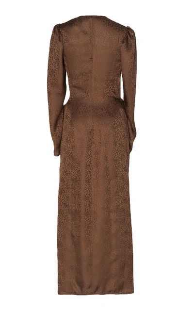 Shop Attico Jacquard Dress In Brown