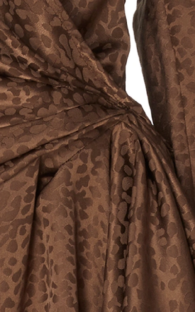 Shop Attico Jacquard Dress In Brown