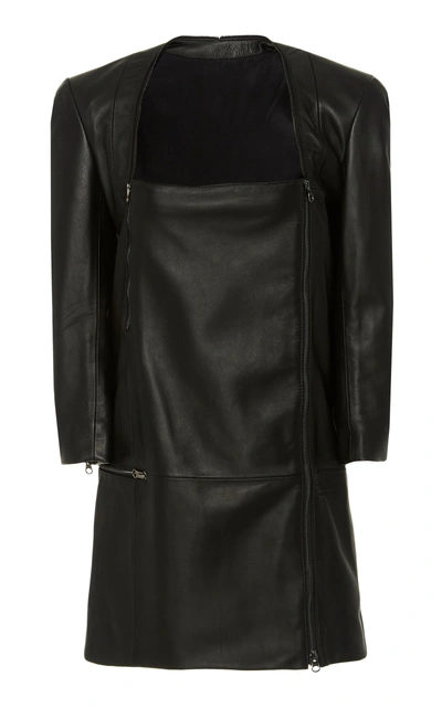 Shop Tre By Natalie Ratabesi Leather Dress In Black