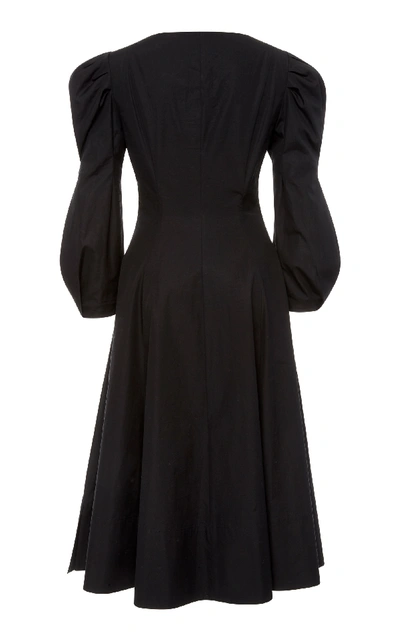 Shop Khaite Edwina Cotton-poplin Dress In Black