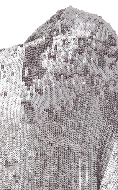 Shop Zeynep Arcay Off Shoulder Sequin Dress In Metallic