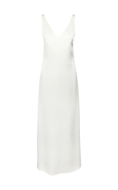 Shop La Collection Grace Silk Sleeveless Maxi Dress In White