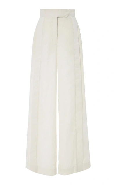 Shop Johanna Ortiz Exclusive Moroccan Vibe Linen Wide-leg Pants In White