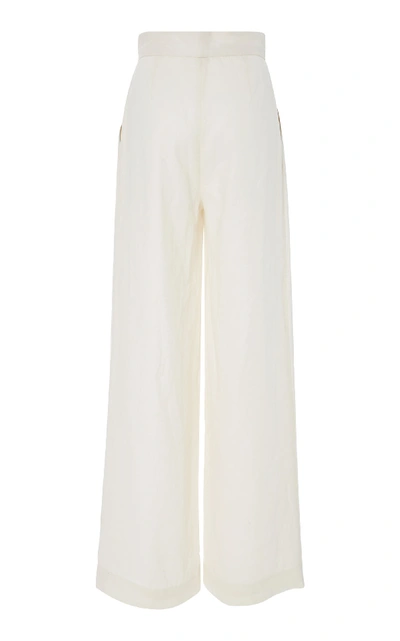 Shop Johanna Ortiz Exclusive Moroccan Vibe Linen Wide-leg Pants In White