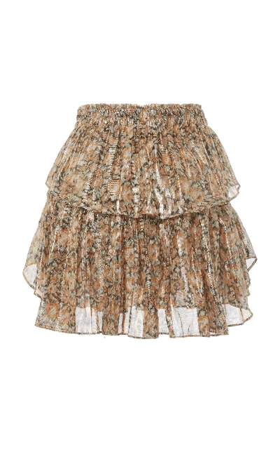 Shop Loveshackfancy Ruffle Mini Skirt In Floral