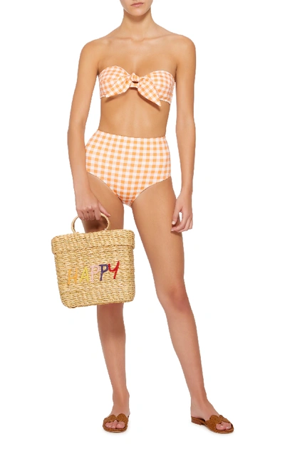 Shop Ephemera High-waisted Gingham Bikini Briefs In Plaid
