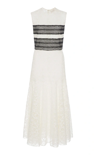 Shop Giambattista Valli Daisy Macramé Lace Dress In White
