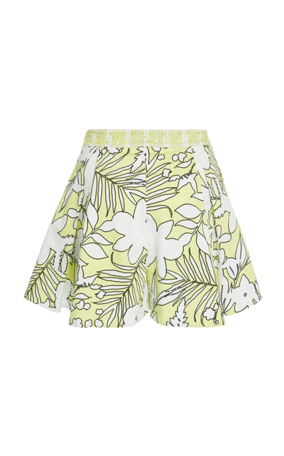 Shop Rococo Sand Floral Mini Shorts In Yellow