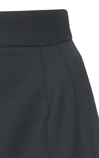 Shop Dolce & Gabbana Cropped Wool-blend Crepe Slim-leg Pants In Black