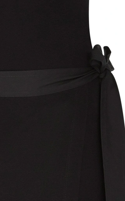 Shop Rosetta Getty Rib Knit Apron Wrap Dress In Black