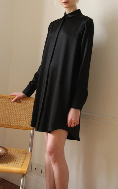 Shop La Collection Samantha Silk Mini Dress In Black