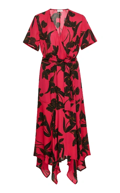 Shop A.l.c Cora Wrap Silk Dress In Floral