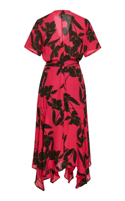 Shop A.l.c Cora Wrap Silk Dress In Floral