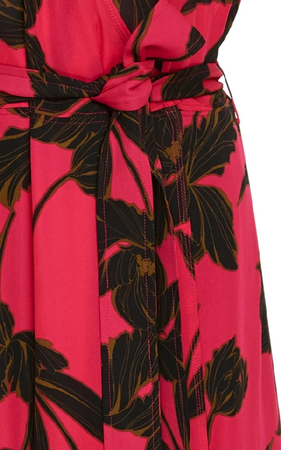 Shop A.l.c Cora Wrap Silk Dress In Floral