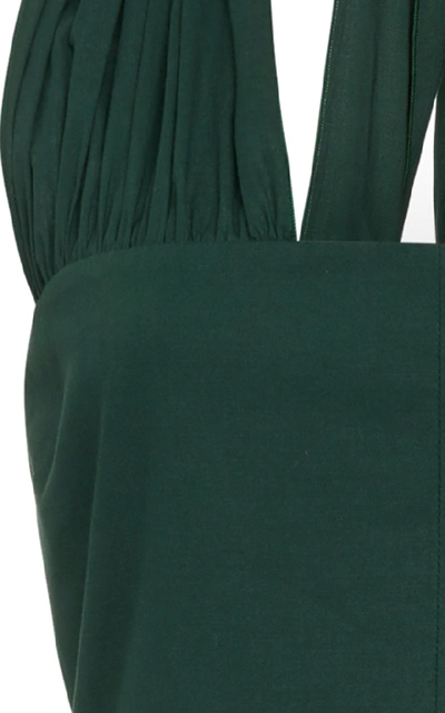 Shop Rochas Poplin Halter Dress In Green