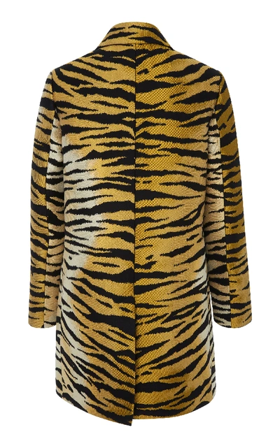 Shop Red Valentino Animal Print Jacquard Midi Coat