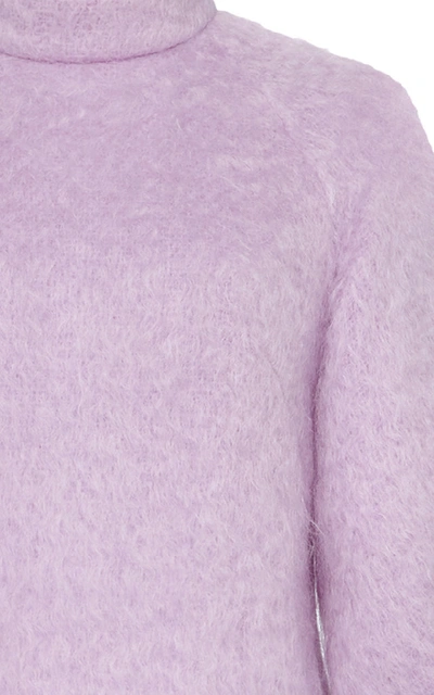 Shop Eleanor Balfour Exclusive Alma Balloon Sleeve Mohair-blend Sweater In Purple