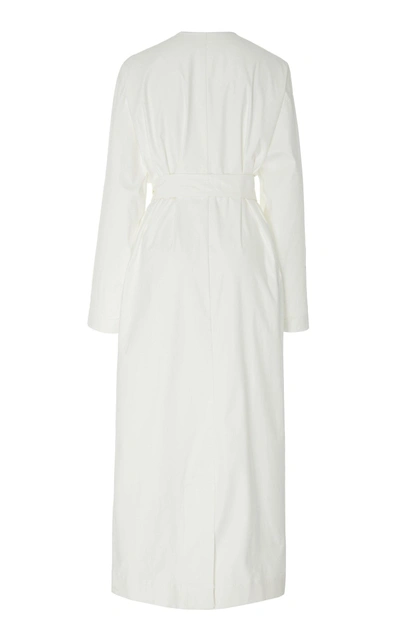 Shop Bouguessa Buttoned Down Cotton Dress In Ivory