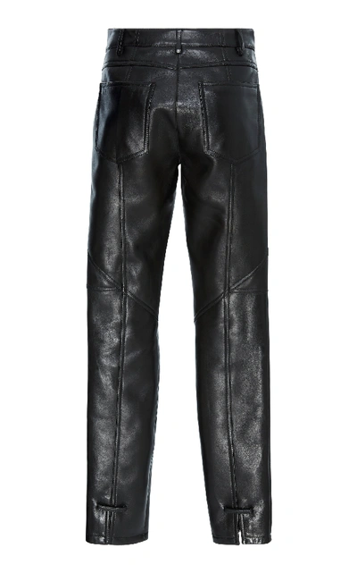 Shop Givenchy Leather Straight-leg Pants In Black