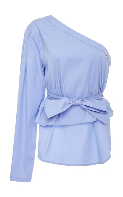 Shop Tome Off-the-shoulder Blouse In Blue