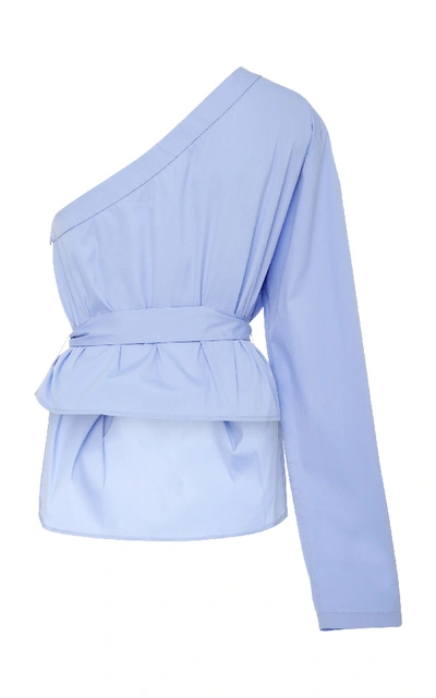 Shop Tome Off-the-shoulder Blouse In Blue