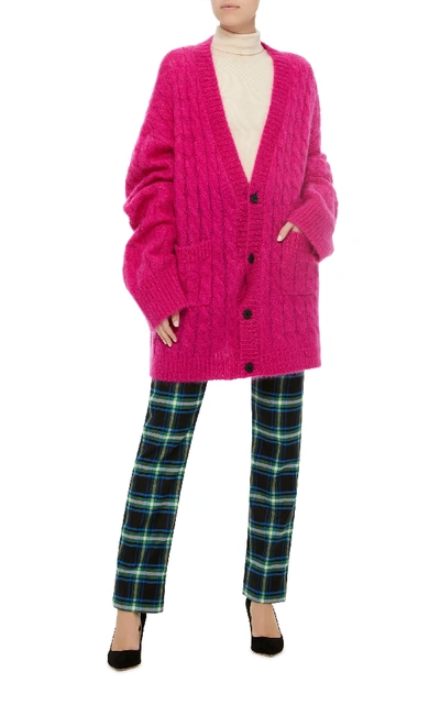 Shop Matthew Adams Dolan Oversized Mohair Cardigan In Pink