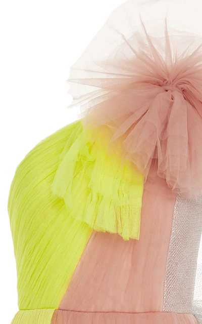 Shop Delpozo Long Tulle Gown In Pink