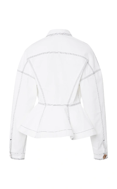 Shop Acler Golding Denim Jacket In White
