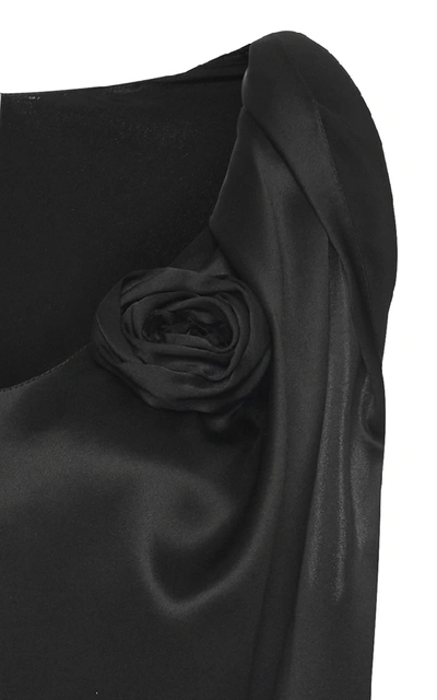 Shop Lanvin Silk-satin Top In Black