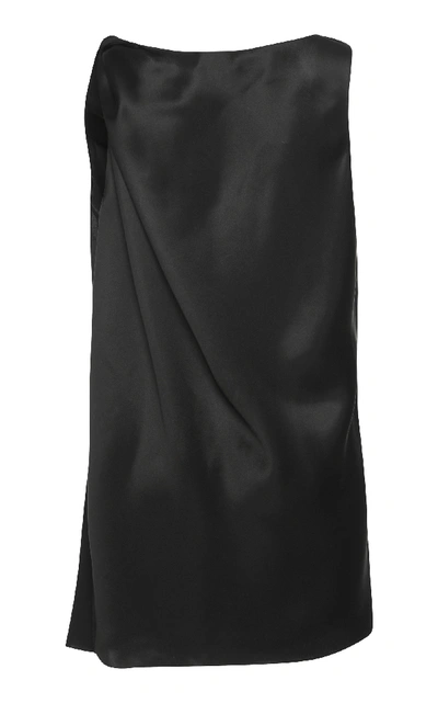 Shop Lanvin Silk-satin Top In Black