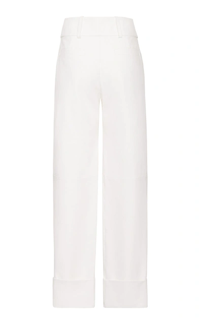 Shop Marina Moscone Painter's Tailored Leather Trouser In White