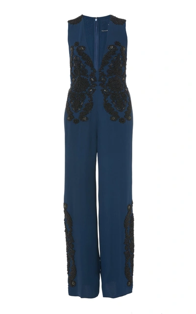 Shop Cucculelli Shaheen Barococo Jumpsuit In Blue