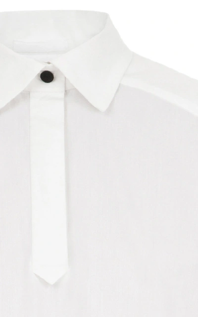 Shop Lake Studio M'o Exclusive Long Sleeve Button Up Top In White