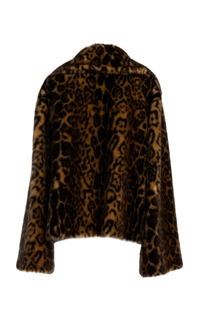Shop Nili Lotan Sedella Faux Fur Leopard Coat In Animal