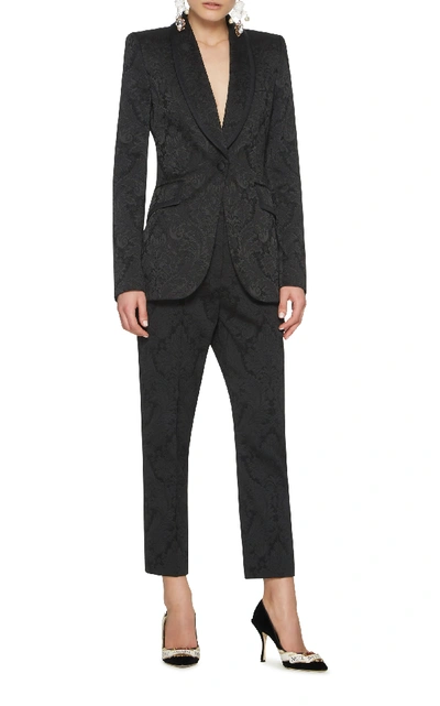 Shop Dolce & Gabbana Jacquard Blazer In Black