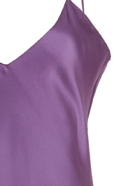 Shop Nili Lotan Cami Silk-charmeuse Slip Gown In Purple