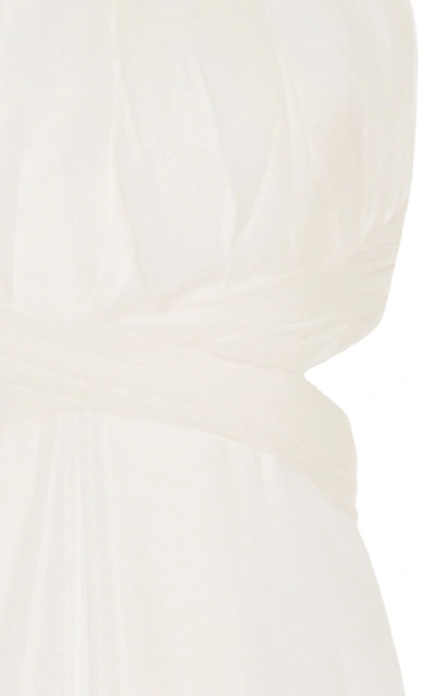 Shop Brandon Maxwell Bridal M'o Exclusive: Chiffon Cross Back Gown In White