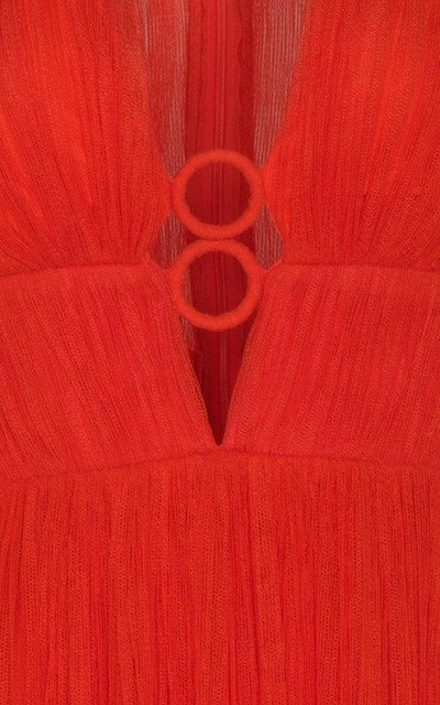 Shop Maria Lucia Hohan Astoria Tulle Midi Dress In Orange
