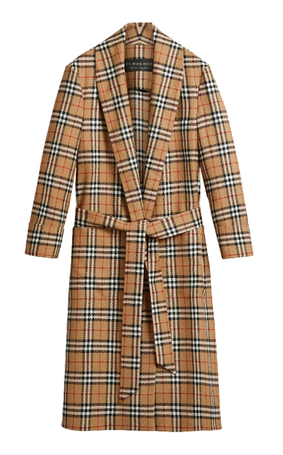 Shop Burberry Checkered Wool Coat In Plaid
