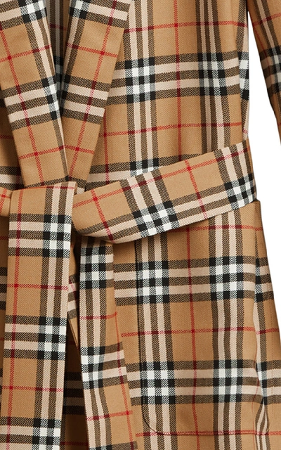 Shop Burberry Checkered Wool Coat In Plaid