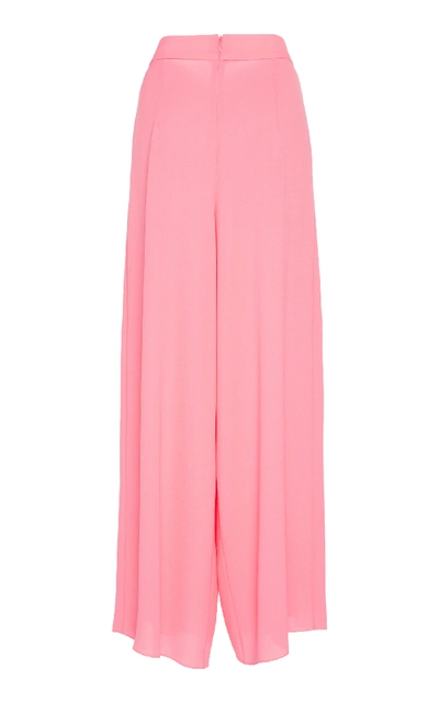 Shop Emilia Wickstead Carla Pleated Jersey-crepe Trousers In Pink