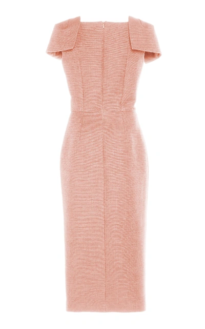 Shop Martin Grant Structured Cap Sleeve Midi Dress In Pink
