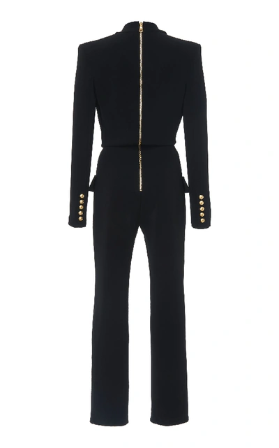 Shop Balmain Double Breasted Jumpsuit In Black
